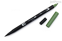 Tombow Dual Brush Pen - Dark Olive (158) - TOMBOW AB-T158 Tombow Dual Brush Pen - Dark Olive (158) - TOMBOW AB-T158