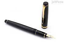 Pilot Falcon Fountain Pen - Black - Gold Trim - 14k Soft Extra Fine - PILOT FALFPBLUEBLCK Pilot Falcon Fountain Pen - Black - Gold Trim - 14k Soft Extra Fine - PILOT FALFPBLUEBLCK