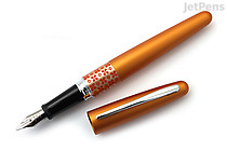 Pilot Metropolitan Retro Pop Fountain Pen - Orange Flower - Medium Italic - PILOT MPFB1BLKCORG Pilot Metropolitan Retro Pop Fountain Pen - Orange Flower - Medium Italic - PILOT MPFB1BLKCORG