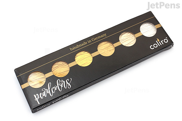 Coliro Watercolor Pearl Gold Silver 6 Color Set JetPens coliro-watercolor-pearl-gold-silver-6-color-set-jetpens