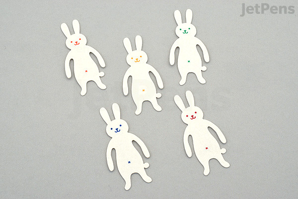 Sugai World Clip Family Paper Clip Bookmarks - White Rabbit - Pack of 5 ...