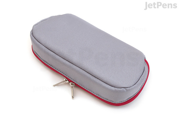 Kokuyo Shellbro Pen Case - Gray x Pink | JetPens