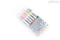 Kuretake ZIG Clean Color Real Brush Pen - 12 Color Set - KURETAKE RB-6000AT-12VA Kuretake ZIG Clean Color Real Brush Pen - 12 Color Set - KURETAKE RB-6000AT-12VA