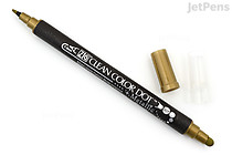 Kuretake ZIG Clean Color Dot Metallic Double-Sided Marker - Gold - KURETAKE TC-8100-101 Kuretake ZIG Clean Color Dot Metallic Double-Sided Marker - Gold - KURETAKE TC-8100-101
