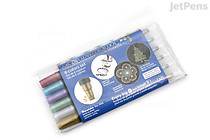 Kuretake ZIG Clean Color Dot Metallic Double-Sided Marker - 6 Color Set - KURETAKE TC-8100/6V Kuretake ZIG Clean Color Dot Metallic Double-Sided Marker - 6 Color Set - KURETAKE TC-8100/6V